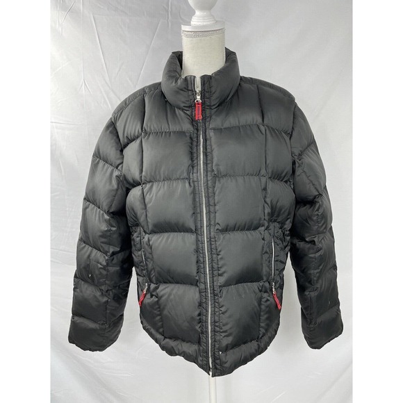Tommy Hilfiger Black Puffer Jacket Juniors XL White Tag Early to Mid 00's - Picture 1 of 11